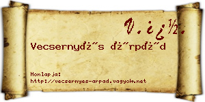 Vecsernyés Árpád névjegykártya